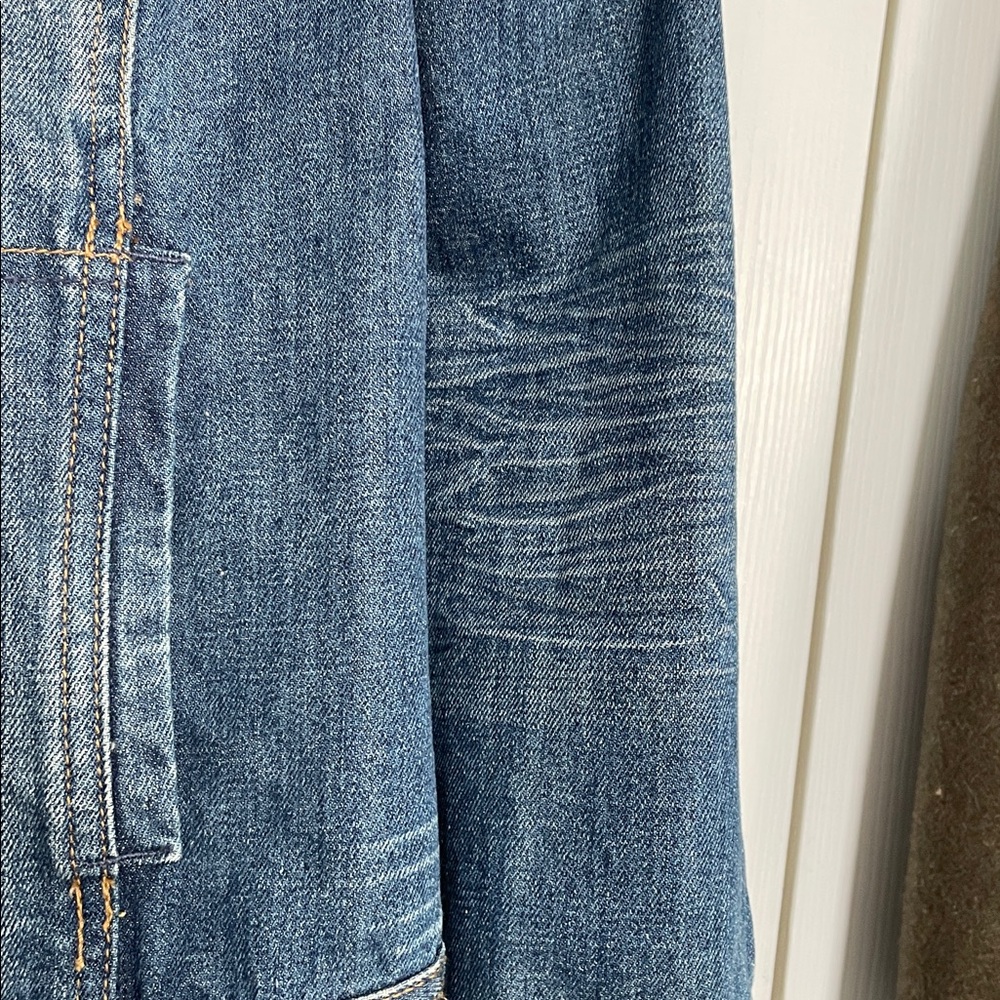Tommy Hilfiger M Distressed Blue Jean Jacket Metal button closure pockets 2005 - Picture 5 of 16